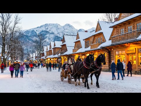 Poland's Winter Capital Zakopane 4K Walking Tour