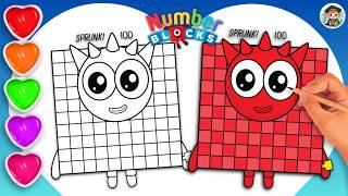 How to Draw Sprunki Numberblock 100 Coloring for Kids 🌈– Learn Numbers 1 to 100!