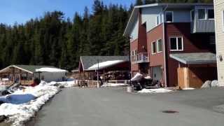 preview picture of video 'Cordova, Alaska. Coast Guard Housing. Upper, lower, community center, playground, garages.'