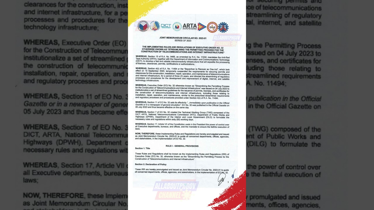 JOINT MEMORANDUM CIRCULAR NO. 2023-01 SERIES OF 2023 #internet #infrastructure #dict