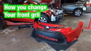 Replacing the front grill on a Toyota Corolla