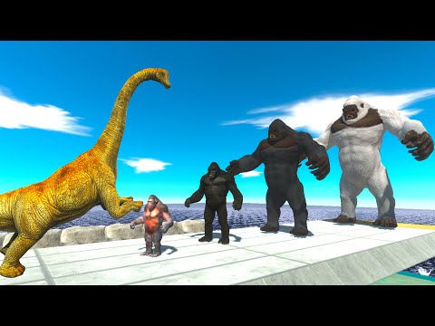 BATTLE 4 SIZE LEVEL of KING KONG - Animal Revolt Battle Simulator