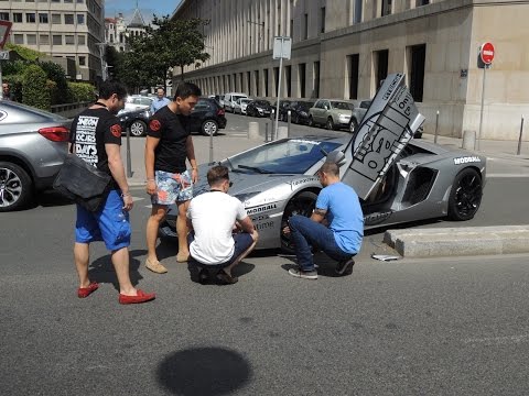 Lamborghini Aventador CRASH in Lyon - Modball Rally 2016