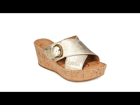 Born "Curstyn" Leather Platform Wedge Sandal