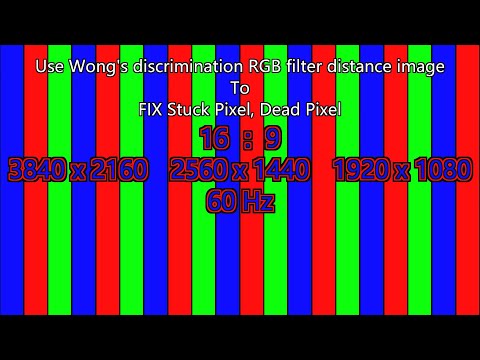 15min【16:9＿60Hz】Fast Stuck pixel dead pixel fix (by Wong's discrimination RGB filter distance image