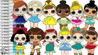 LOL Surprise Dolls Repainted as Disney Princesses Coloring Book Compilation Ariel Tiana Belle Merida