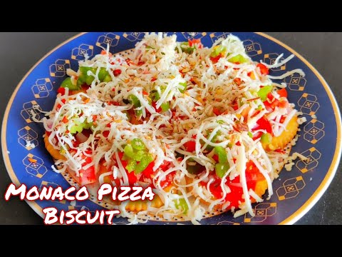 Monaco Pizza Recipe | Snacks Recipe | Pizza Recipe | How To Make Monaco Pizza | Pizza Biscuit Recipe