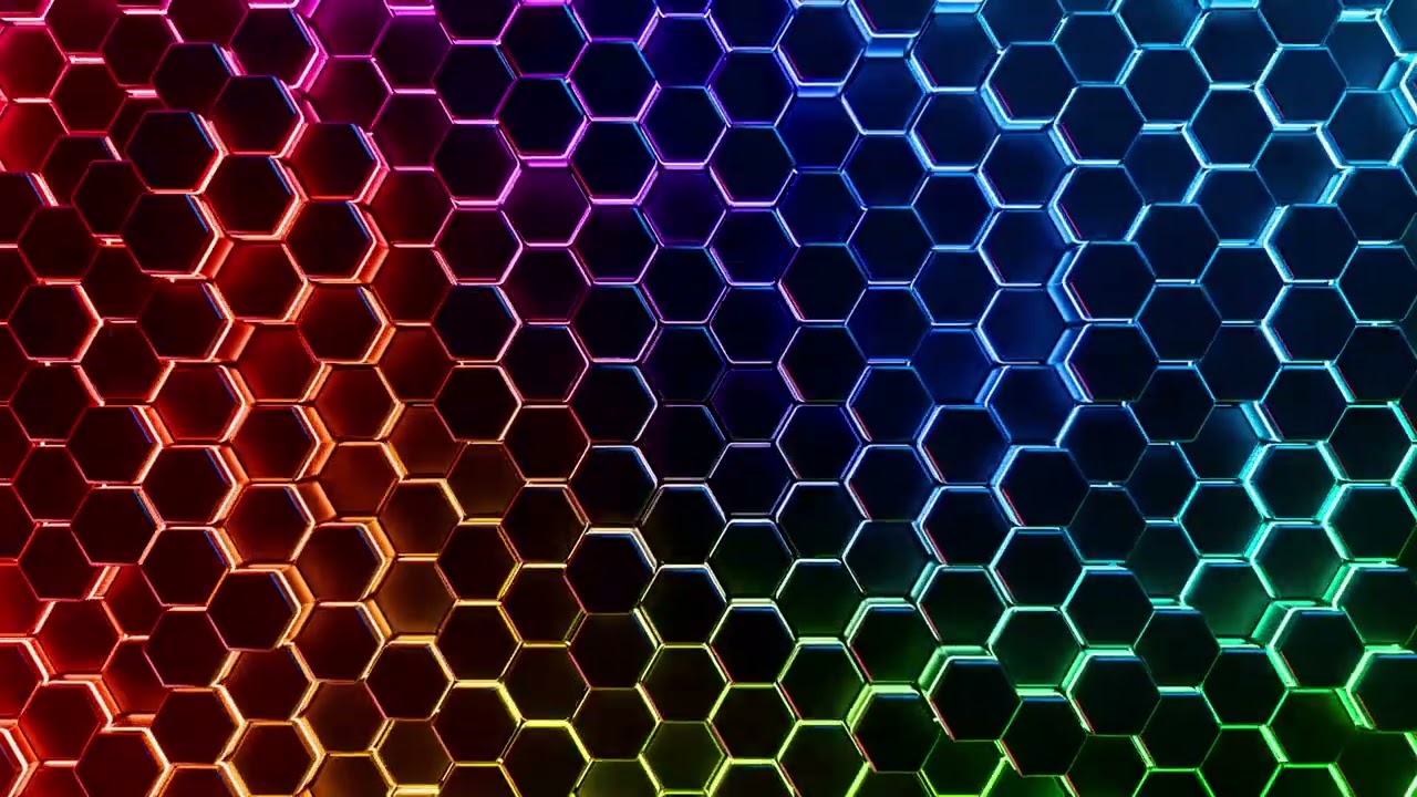 Hexagon Pattern Background | Colorful Abstract Loop