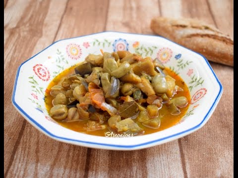 Receta casera de la Cazuela de Habas con Berenjenas