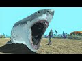 Escape From Great White Shark Animal Revolt Battle Simulator