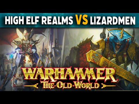 High Elf Realms VS lizardmen - Warhammer The Old World Battle Report