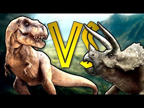T. REX VS TRICERATOPS | Jurassic World Evolution Dinosaur Battle!