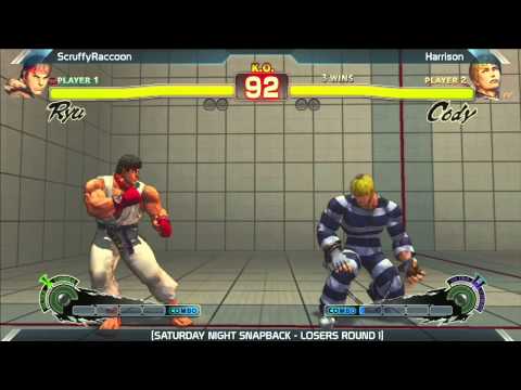 SSF4: ScruffyRaccoon (Ryu) vs Harrison (Cody) - Saturday Night Snapback 6.4