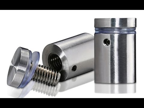 1/2'' Diameter X 1'' Barrel Length, (316 Marine Grade) Stainless Steel Brushed Finish. Easy Fasten Standoff (For Inside / Outside use) [Required Material Hole Size: 3/8'']