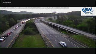 575 South delays because of overturned vehicle