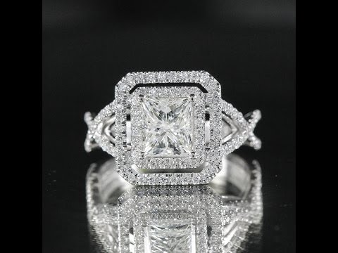 2.07 CTW PRINCESS TWIST SHANK DIAMOND RING