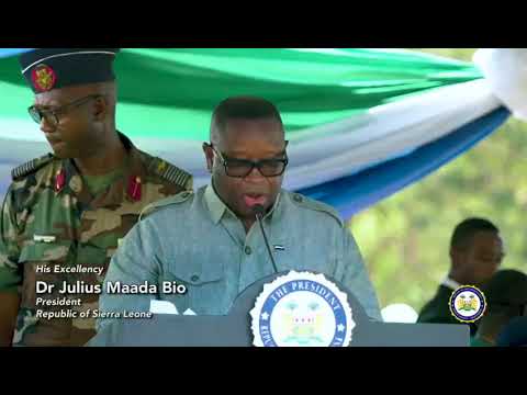 President Bio opens the Alikali Modu bridge in Potloko District.  The longest bridge in Sierra Leone