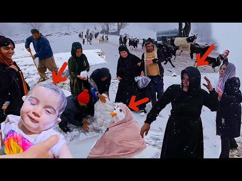 Snowstorm and scary danger after fun in the snow