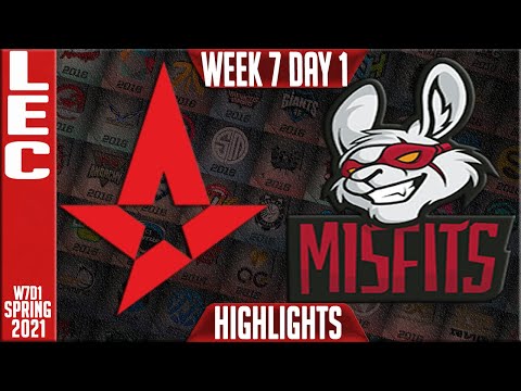 AST vs MSF Highlights | LEC Spring 2021 W7D1 | Astralis vs Misfits Gaming