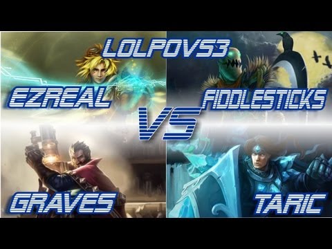 ► LoLPoV - Ezreal and Fiddlesticks vs Graves and Taric [Bot] (League of Legends Live Commentary)