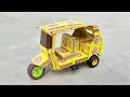 How To Make Tuk Tuk Rickshaw At Home From Matchbox Diy Electric Rickshaw Taxi Mini Rickshaw Toy