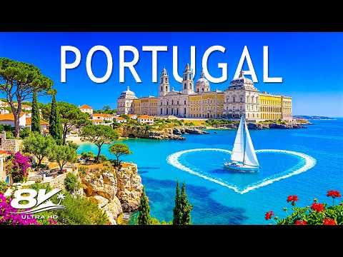 [8K] Portugal 🇵🇹 Algarve Cliffs, Atlantic Coast & Golden Beaches