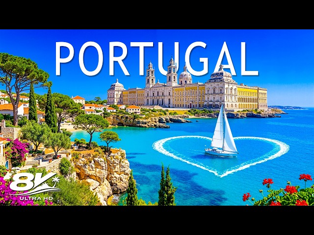 [8K] Portugal 🇵🇹 Algarve Cliffs, Atlantic Coast & Golden Beaches