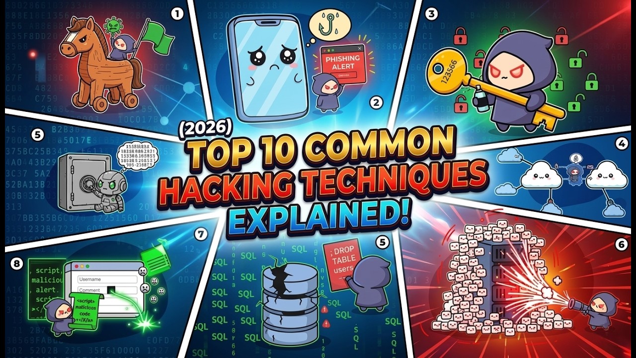 Top 10 Most Common Hacking Techniques Explained (2026)