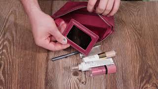 Зручна жіноча шкіряна косметичка Grande Pelle 16792 бордовий