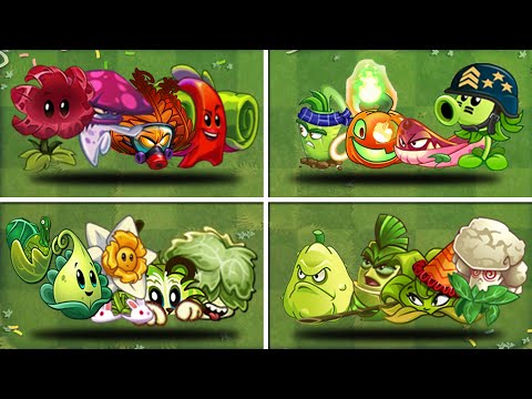 04 Team Plant (Meteor Vs Turkey Vs Mega Gatling Pea Vs Bamboo) - Who Will Win?  - PvZ 2 Team Plant
