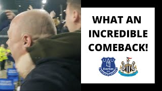 Scenes in the away as Newcastle score two in stoppage time!