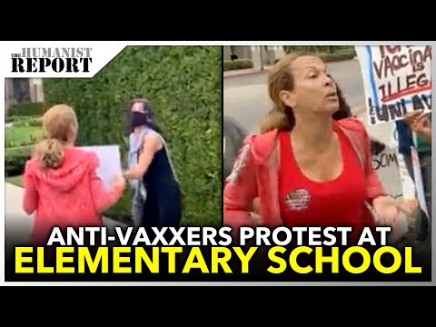 WATCH: Anti-Maskers & Anti-Vaxxers Harass Parents Outside of Elementary School