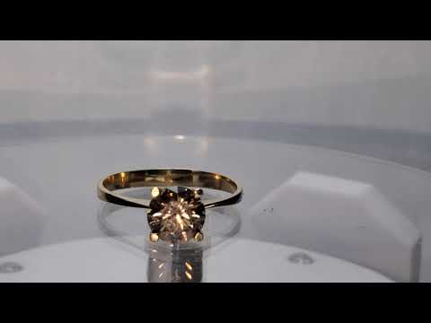 SOLD!1.20 carat fancy Cognac color solitaire diamond ring 14k gold Appraised CAD 8.920