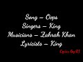 OOPS OFFICIAL Lyrics MUSIC VIDEO CHAMPAGNE TALK KING ZAHRAH S KHAN Lyrics By RJ