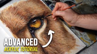 Paint a Lion Eye | Full Acrylic Painting Tutorial
