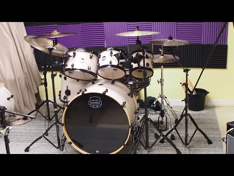 Mapex Mars Bonewood drum tom test w/ Aquarian Response 2 Heads