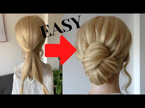 Easy chignon hairstyle - quick low chignon