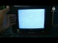 China Local Made 14 Inch CRT TV White Colour Hi Screen Picture Problem