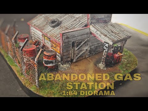 How to Make Old Gas station Diorama | tutorial for beginners 