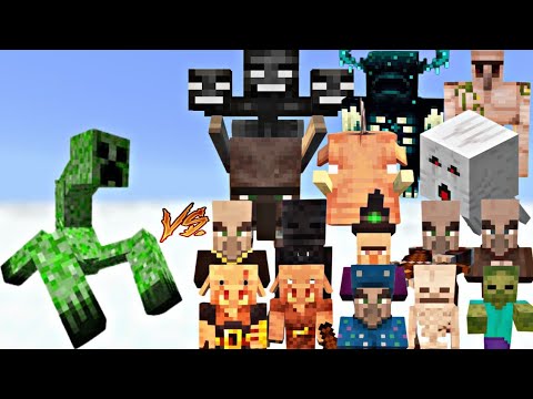 Great Minecraft Battle:mutant creeper vs all mobs #minecraft #viral