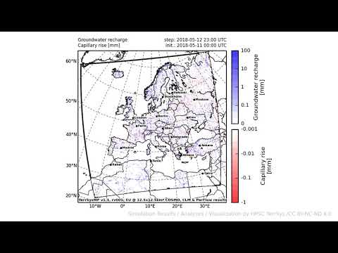 TerrSysMP monitoring run 2018-05-11 - recharge - Europe (72h)
