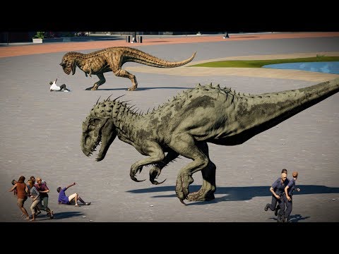 Indominus Rex, Carnotaurus, Suchomimus & Stegoceratops Breakout! Jurassic World Evolution