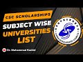 Subject wise Best Universities in China for foreign Students | CSC Scholarships