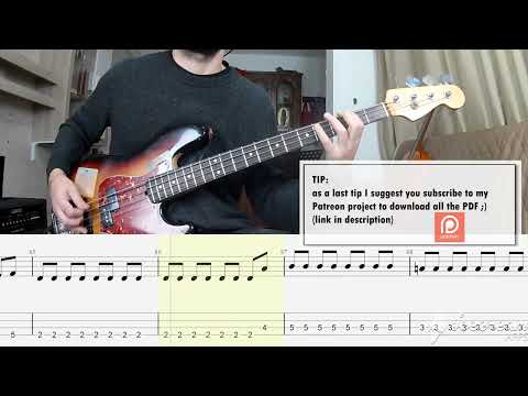 Foo Fighters - Walk BASS COVER + PLAY ALONG TAB + SCORE PDF