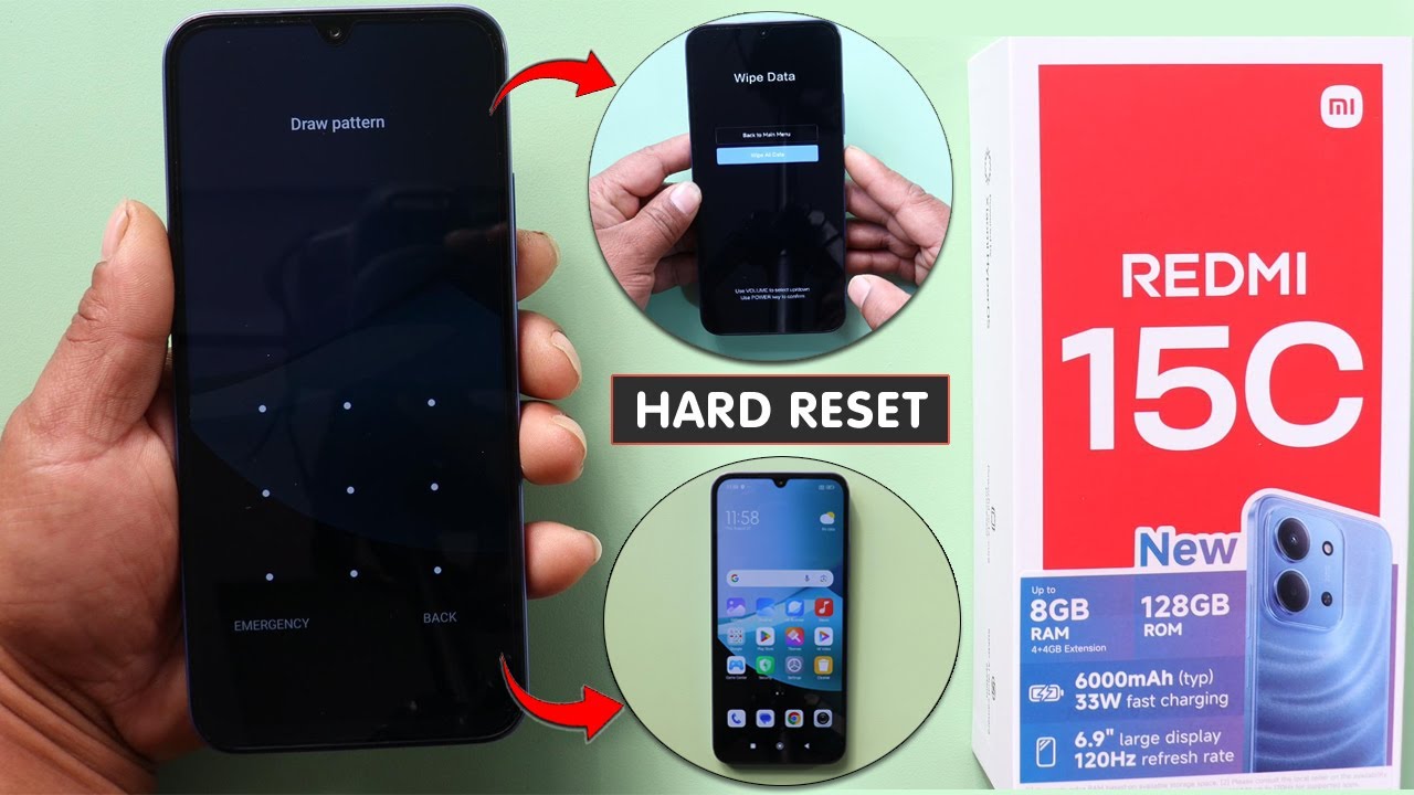 Hard Reset Redmi 15c Unlock Pattern/Pin/Password | Factory Reset Redmi 15c HyperOs 2.0