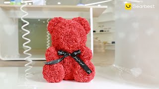 Valentine Day Gift Artificial Roses Bear Wedding Party Decoration - Gearbest.com