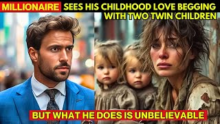 MILLIONAIRE SEES A BEGGAR WITH TWO CHILDREN AND RECOGNIZES HER. WHAT HE DID LEAVES EVERYONE SHOCKED.
