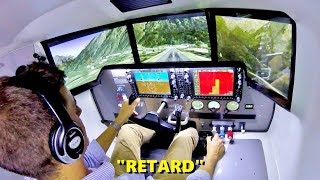 SLOPED Runway in a Full-Motion Flight Simulator! (VirtualFly OVO-04)