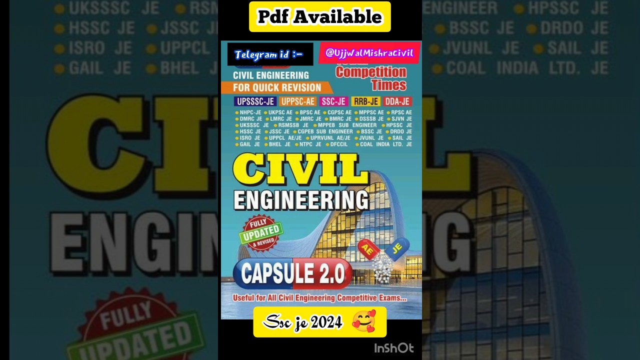 BEST BOOK FOR CIVIL ENGINEERING EXAMS ।। Civil Engineering book for revision । Capsule @yctbooksofficial