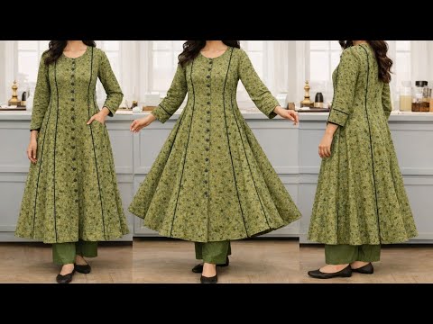 10 PANEL KURTI CUTTING AND STICHING/FRONT SLIT PANEL KURTI /PANEL KURTI CUTTING
